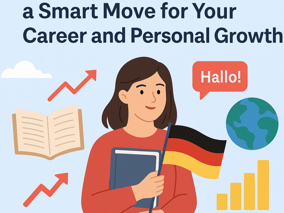 A graphic illustration on why learning German is a smart move for your career and personal growth